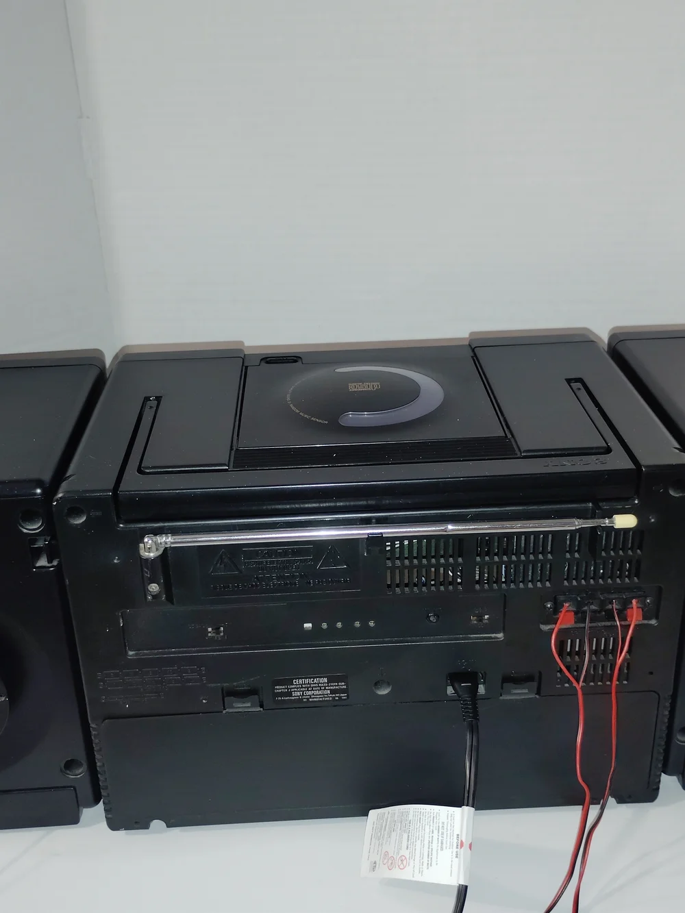 Sony Black Stereo System with Dual Speakers and CD/Cassette